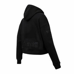 Boston Red Sox Pro Standard Women's Triple Black Cropped Pullover Hoodie Hoodies - MLB