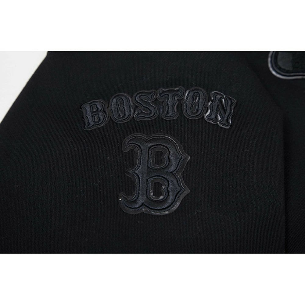 Boston Red Sox Pro Standard Women's Triple Black Cropped Pullover Hoodie Hoodies - MLB