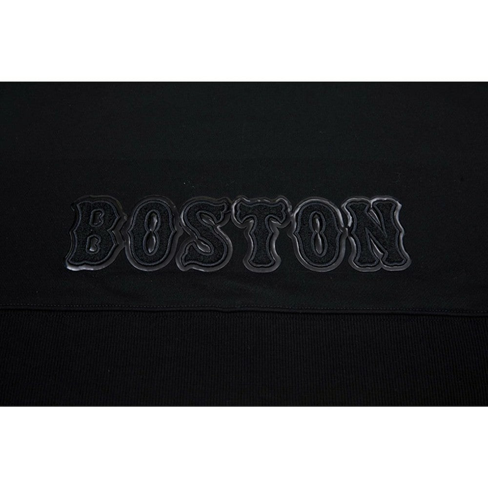 Boston Red Sox Pro Standard Women's Triple Black Cropped Pullover Hoodie Hoodies - MLB