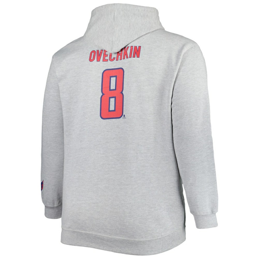 Alexander Ovechkin Washington Capitals Big & Tall Player Pullover Hoodie - Heather Gray - NHL