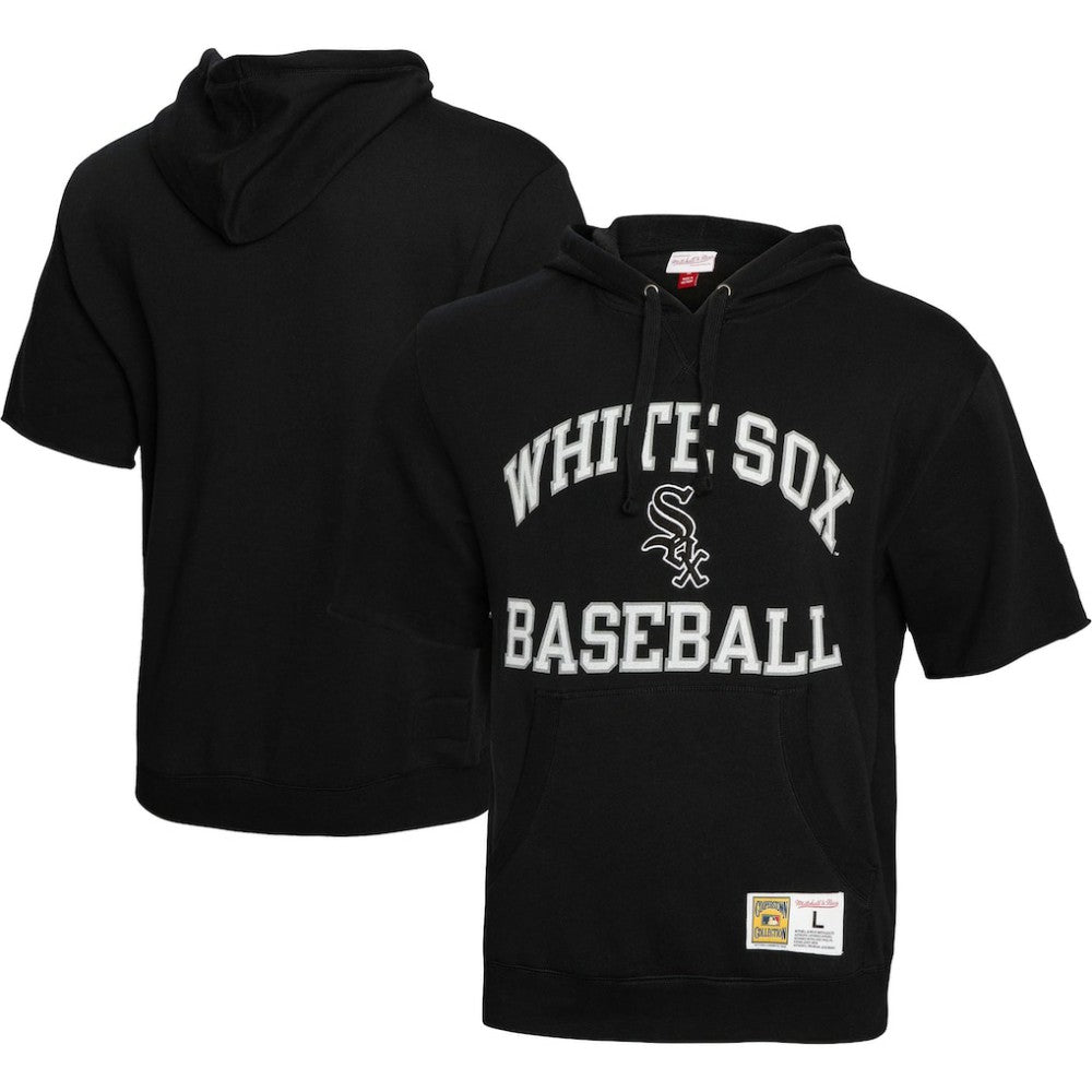Chicago White Sox Mitchell & Ness Cooperstown Collection Washed Fleece Pullover Short Sleeve Hoodie - MLB