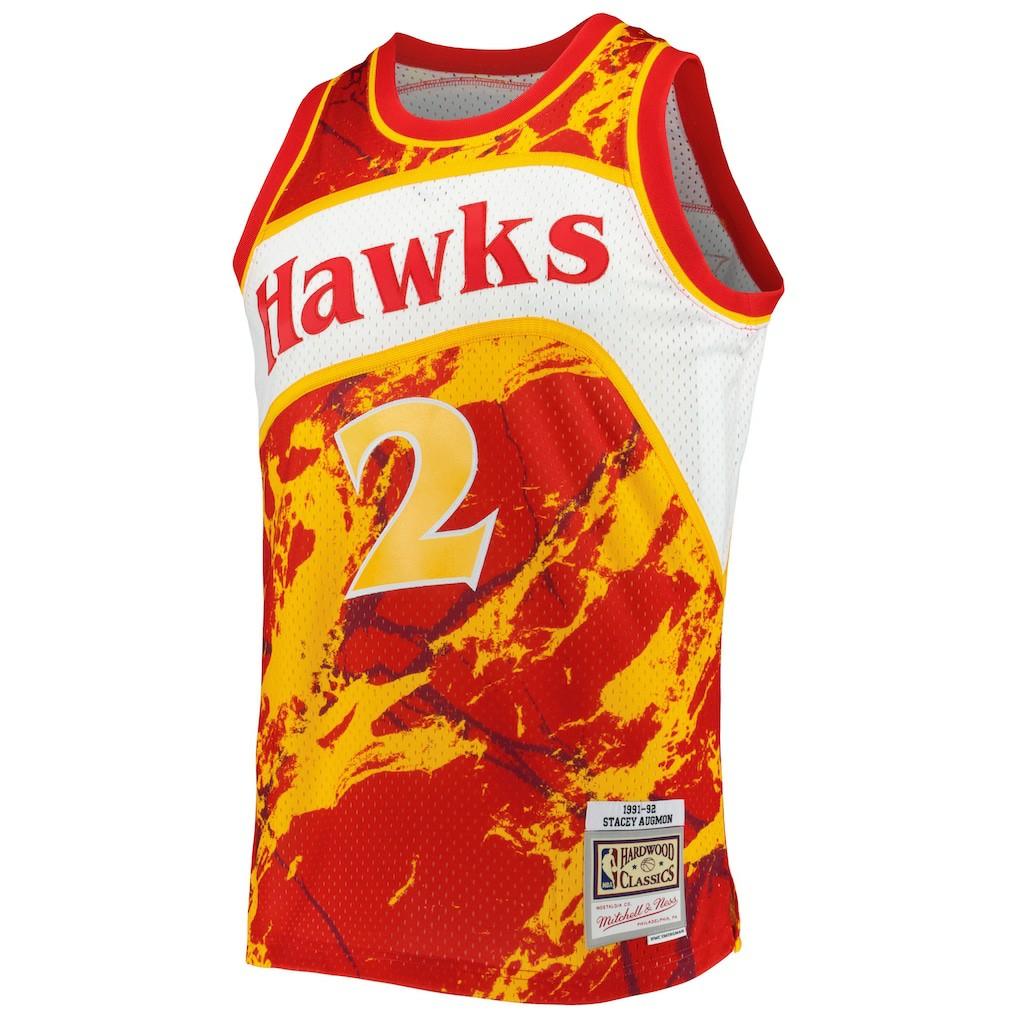 Stacey Augmon Atlanta Hawks 1991/92 Hardwood Classics Marble Swingman Jersey Red - NBA