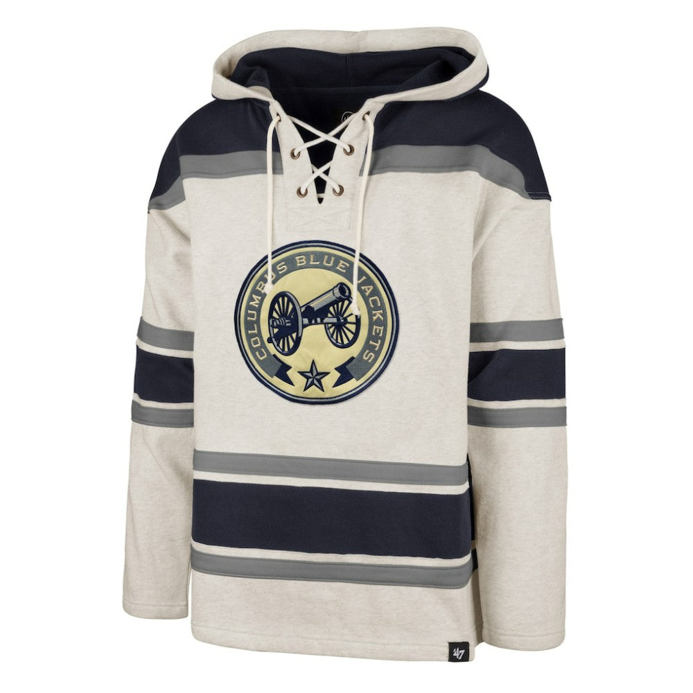 Columbus Blue Jackets '47 Rockaway Lace-Up Pullover Hoodie - Oatmeal - NHL