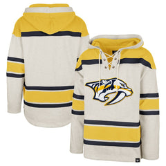 Nashville Predators '47 Rockaway Lace-Up Pullover Hoodie - Oatmeal - NHL