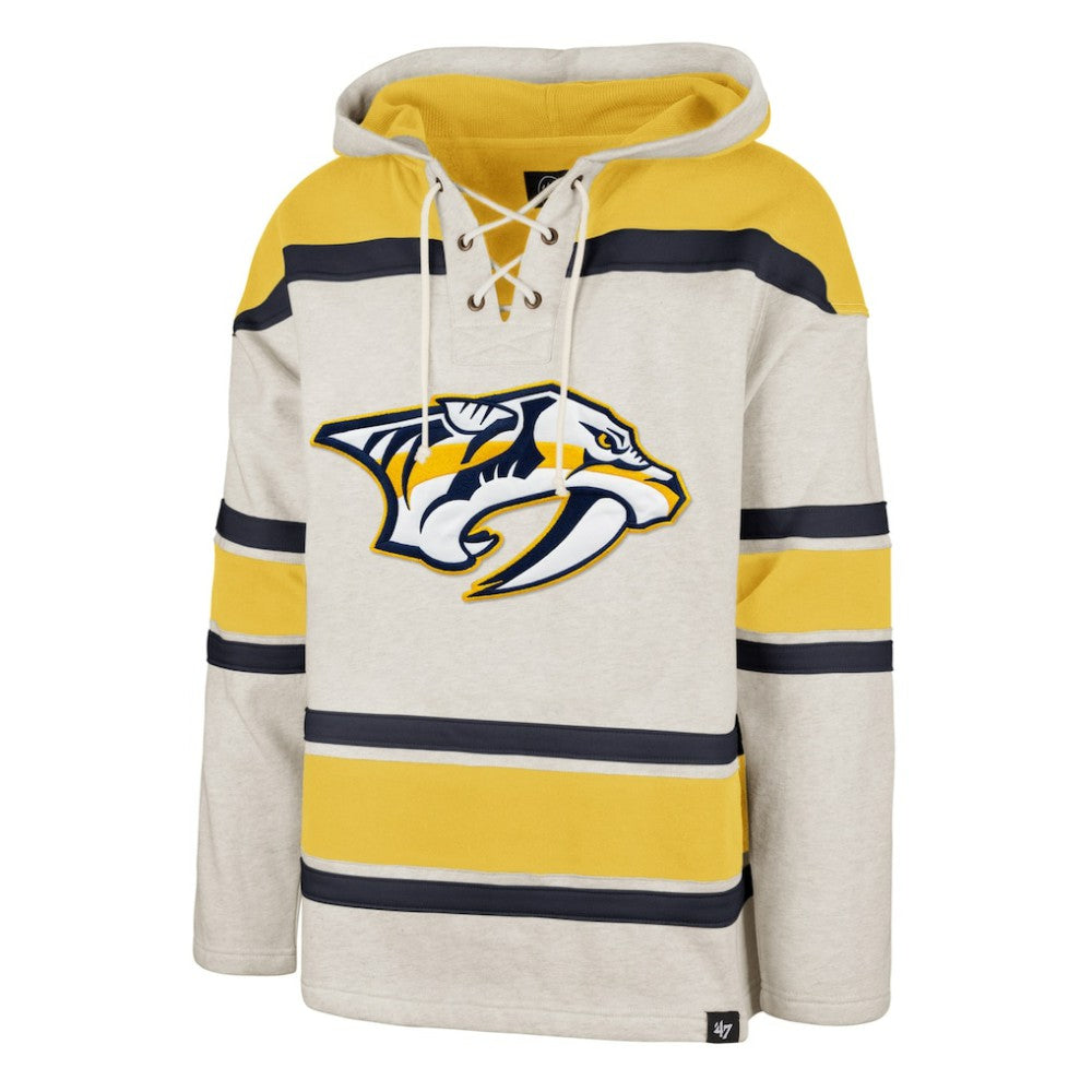 Nashville Predators '47 Rockaway Lace-Up Pullover Hoodie - Oatmeal - NHL