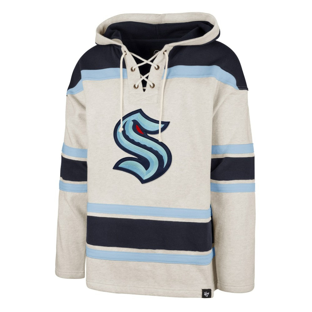 Seattle Kraken '47 Rockaway Lace-Up Pullover Hoodie - Oatmeal - NHL