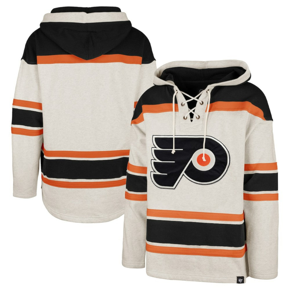Philadelphia Flyers '47 Rockaway Lace-Up Pullover Hoodie - Oatmeal - NHL