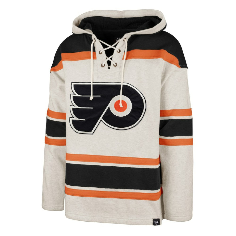 Philadelphia Flyers '47 Rockaway Lace-Up Pullover Hoodie - Oatmeal - NHL