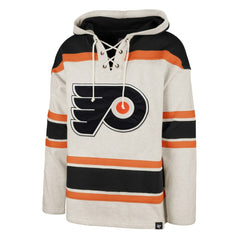 Philadelphia Flyers '47 Rockaway Lace-Up Pullover Hoodie - Oatmeal - NHL