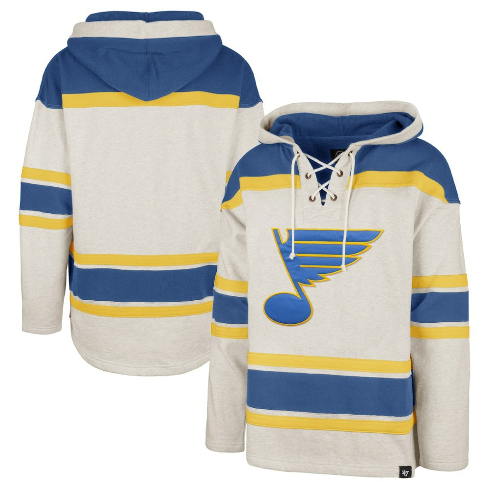 St. Louis Blues '47 Rockaway Lace-Up Pullover Hoodie - Oatmeal - NHL