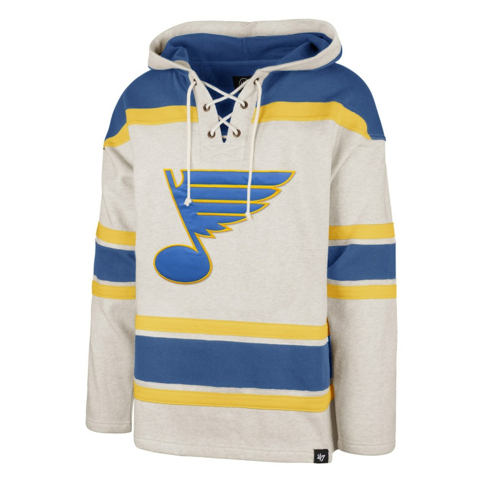 St. Louis Blues '47 Rockaway Lace-Up Pullover Hoodie - Oatmeal - NHL