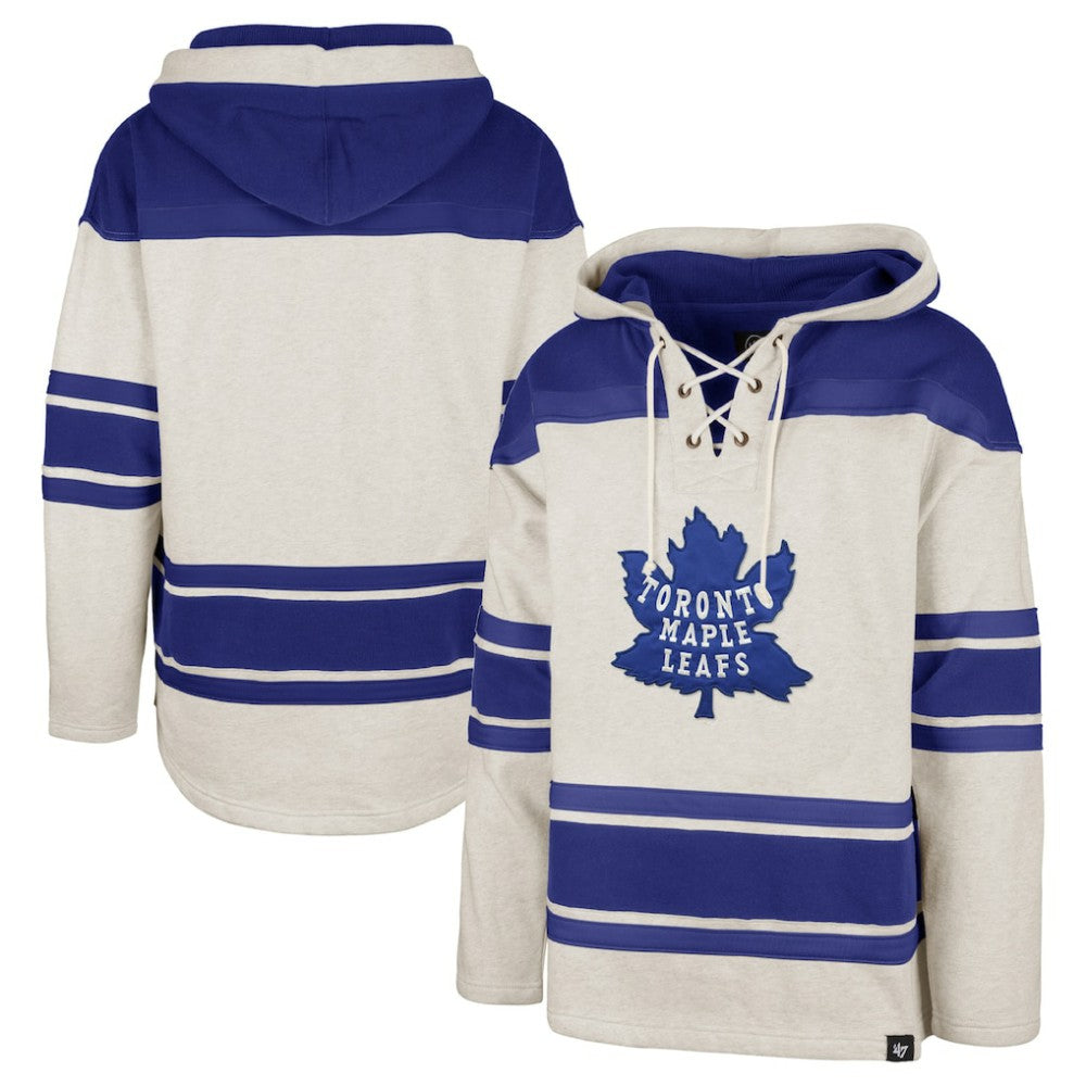 Toronto Maple Leafs '47 Rockaway Lace-Up Pullover Hoodie - Oatmeal - NHL