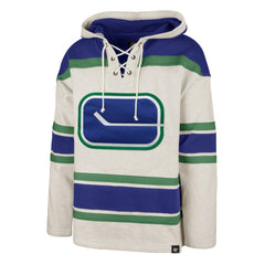 Vancouver Canucks '47 Rockaway Lace-Up Pullover Hoodie - Oatmeal - NHL