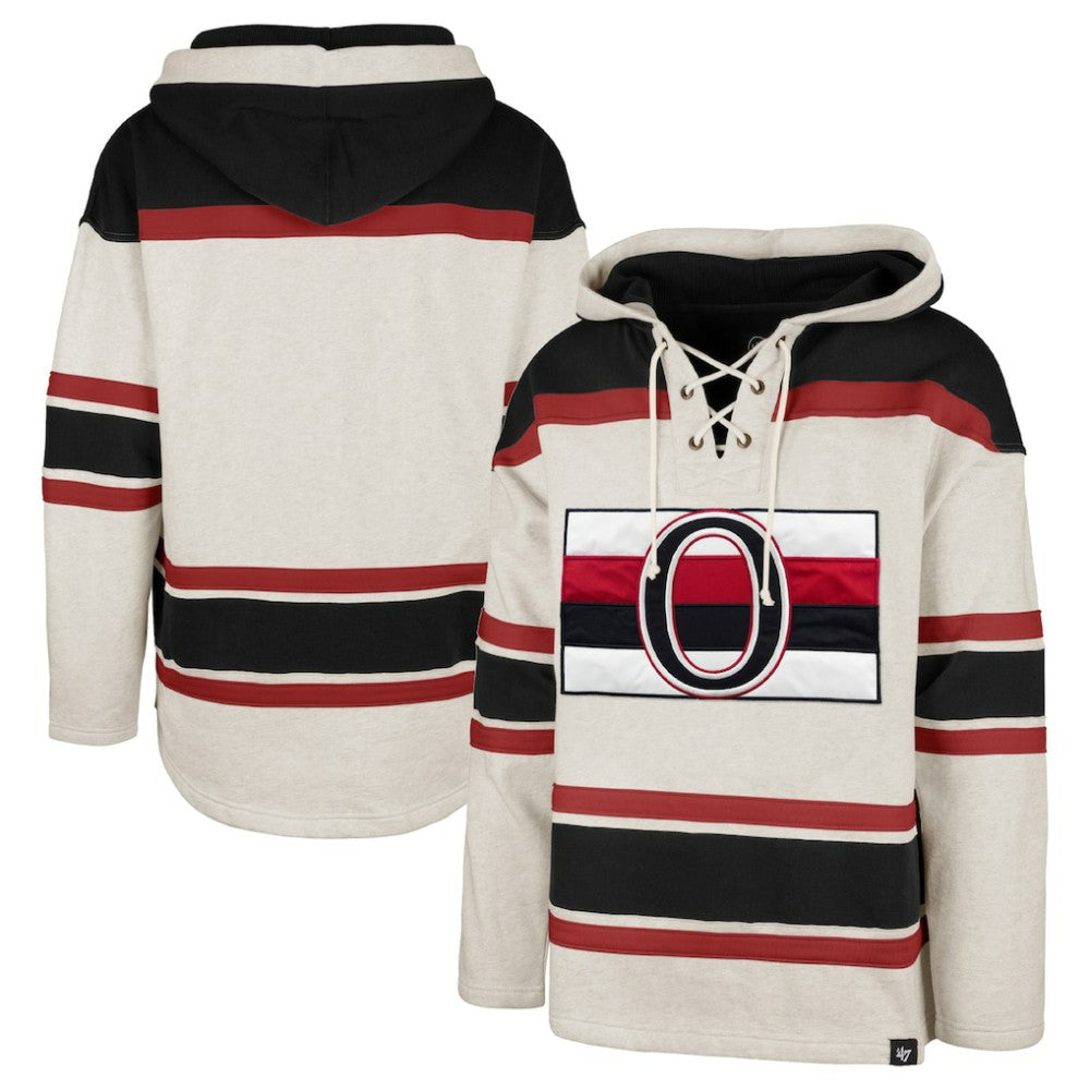 Ottawa Senators '47 Rockaway Lace-Up Pullover Hoodie - Oatmeal - NHL