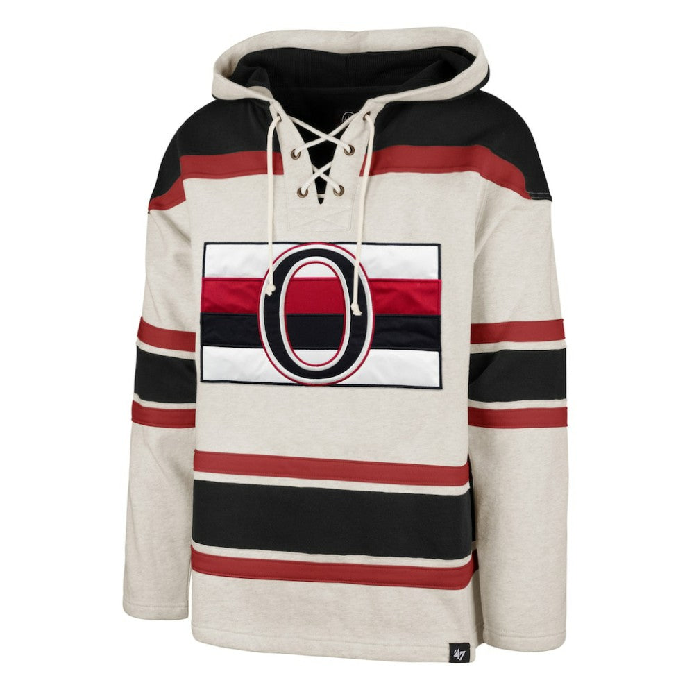Ottawa Senators '47 Rockaway Lace-Up Pullover Hoodie - Oatmeal - NHL