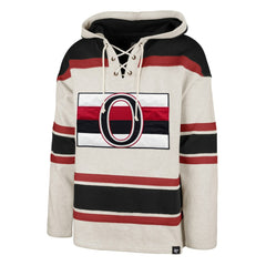 Ottawa Senators '47 Rockaway Lace-Up Pullover Hoodie - Oatmeal - NHL