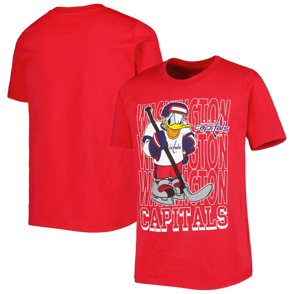 Washington Capitals Youth Disney Donald Duck Three-Peat T-Shirt - Red - NHL