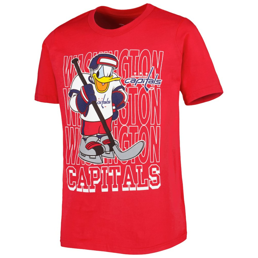 Washington Capitals Youth Disney Donald Duck Three-Peat T-Shirt - Red - NHL