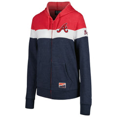 Atlanta Braves New Era Women's Colorblock Full-Zip Hoodie Jacket - MLB
