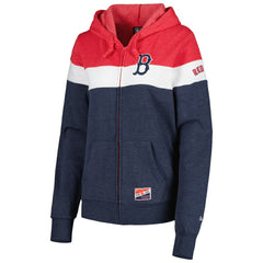 Boston Red Sox New Era Women's Colorblock Full-Zip Hoodie Jacket - MLB