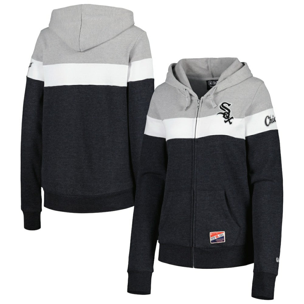 Chicago White Sox New Era Women's Colorblock Full-Zip Hoodie Jacket - MLB