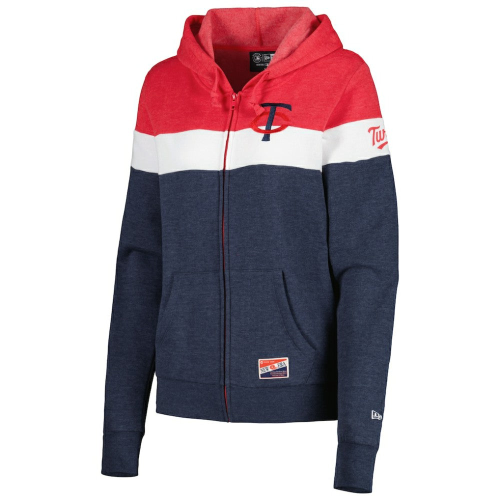 Minnesota Twins New Era Women's Colorblock Full-Zip Hoodie Jacket - MLB