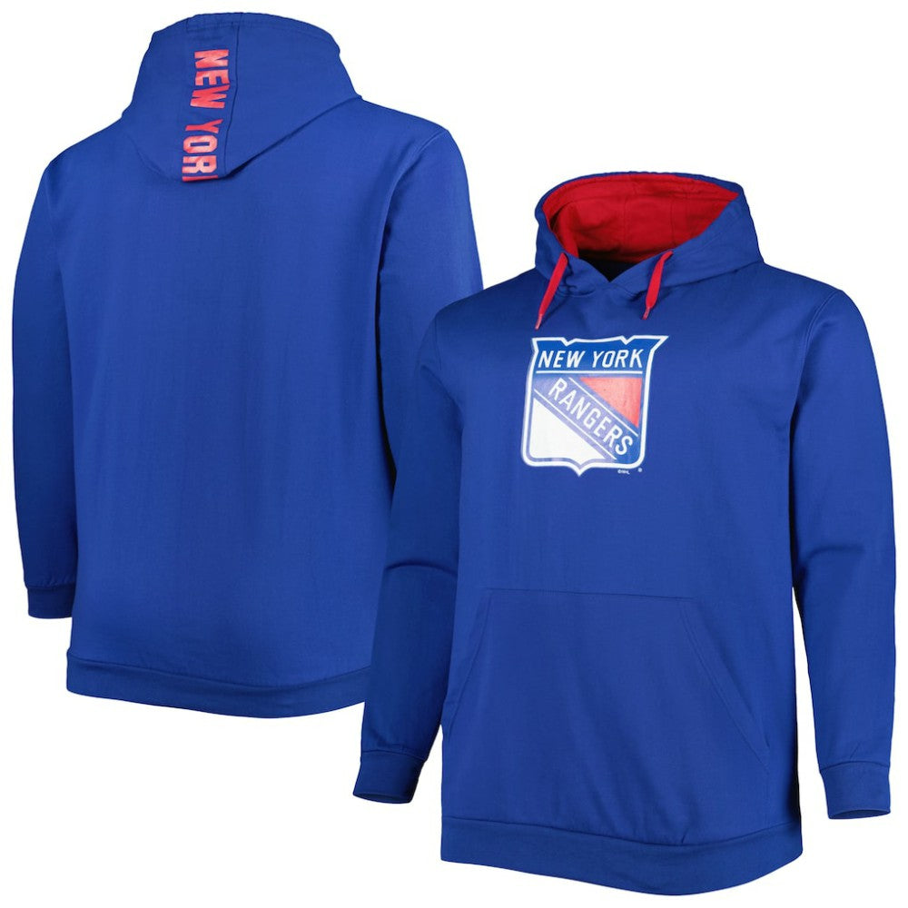New York Rangers Big & Tall Fleece Pullover Hoodie - Blue - NHL