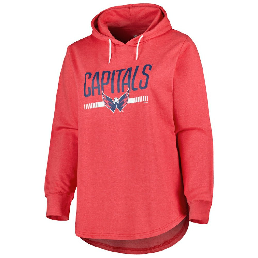 Washington Capitals Women's Plus Size Fleece Pullover Hoodie - Heather Red - NHL