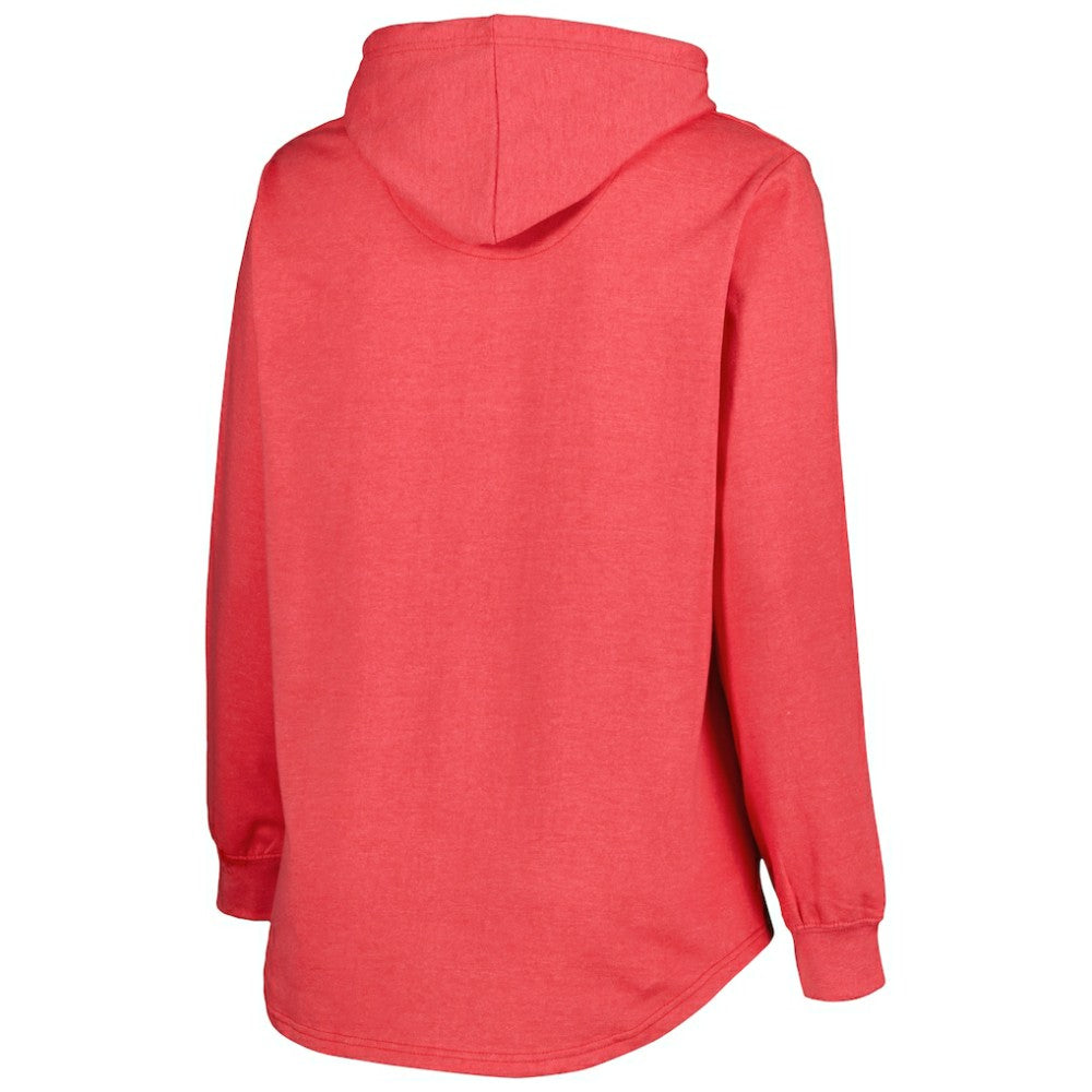 Washington Capitals Women's Plus Size Fleece Pullover Hoodie - Heather Red - NHL