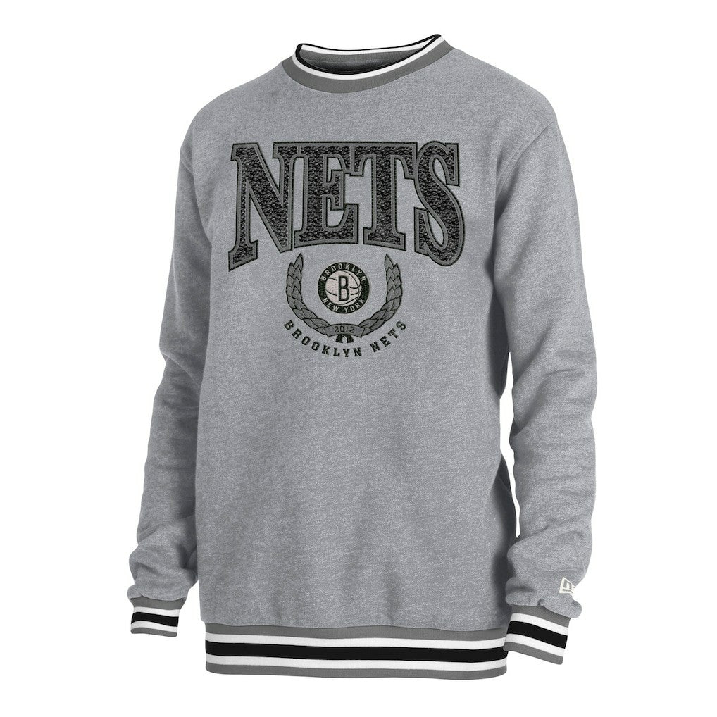 Brooklyn Nets Unisex Vintage Throwback Crew Sweatshirt Heather Gray - NBA