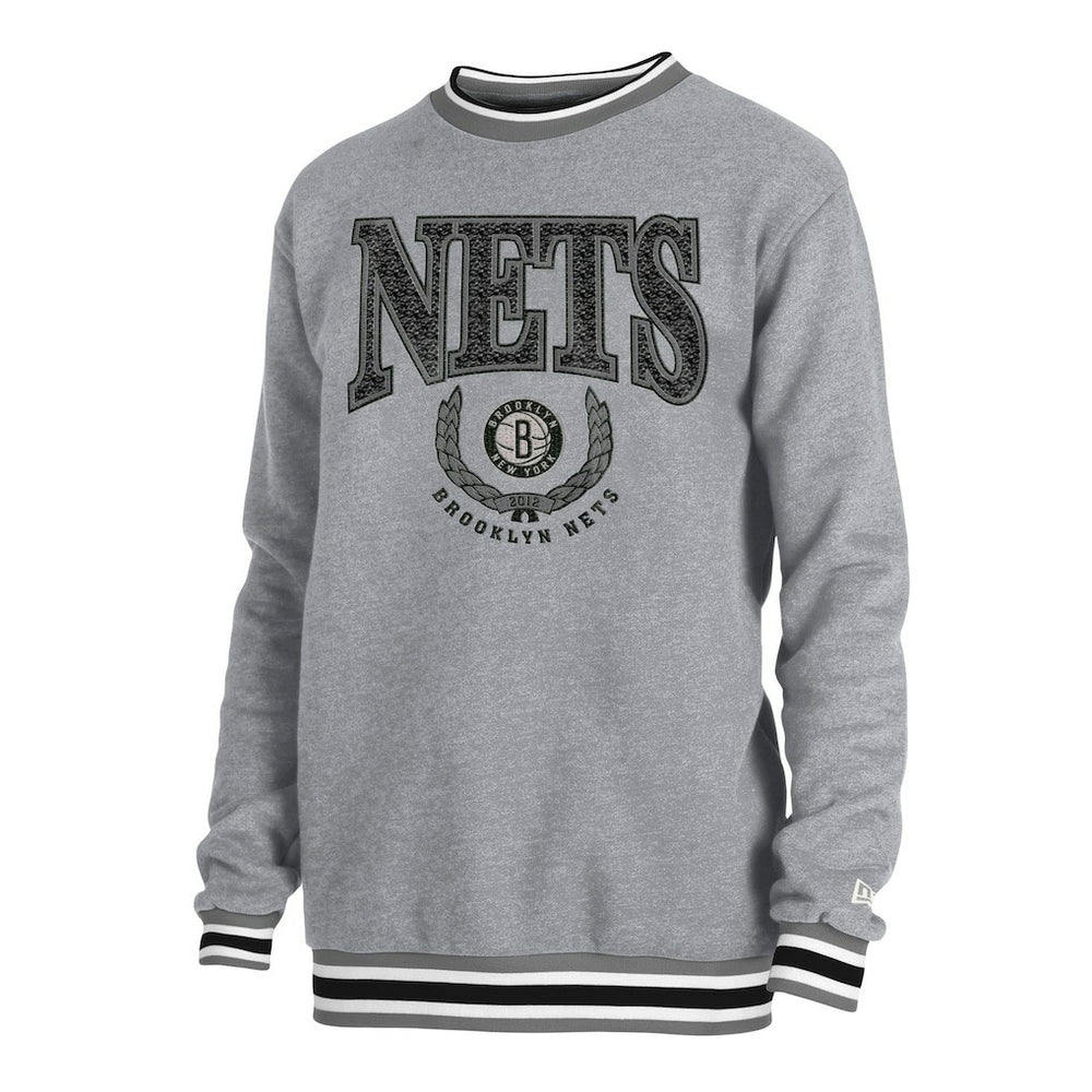 Brooklyn Nets Unisex Vintage Throwback Crew Sweatshirt Heather Gray - NBA