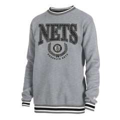 Brooklyn Nets Unisex Vintage Throwback Crew Sweatshirt Heather Gray - NBA