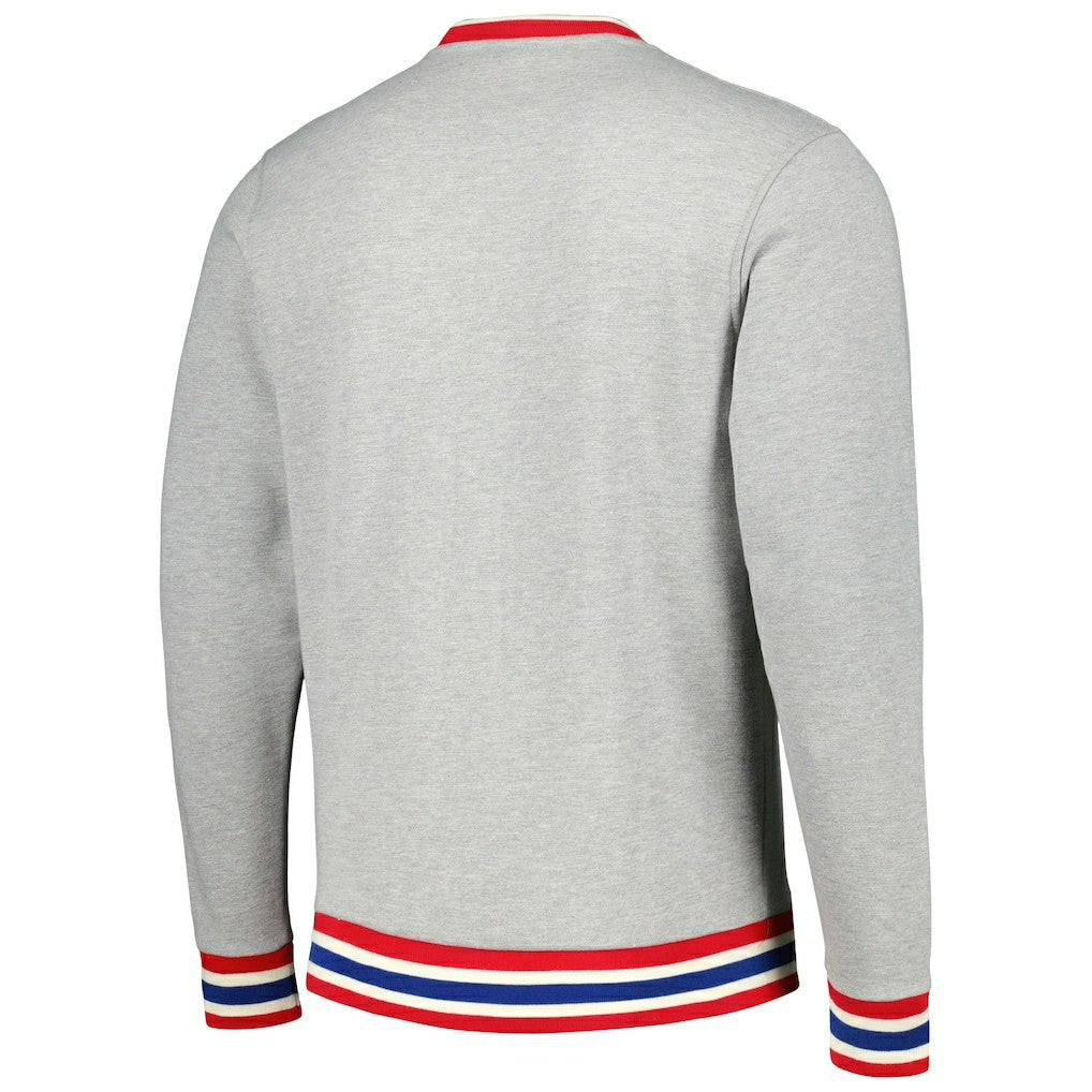 Philadelphia 76ers Unisex Vintage Throwback Crew Sweatshirt Heather Gray - NBA