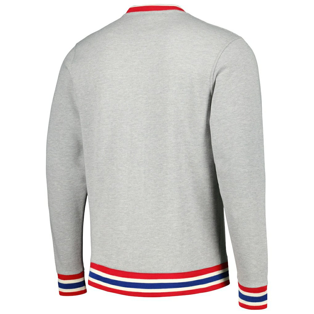 Philadelphia 76ers Unisex Vintage Throwback Crew Sweatshirt Heather Gray - NBA