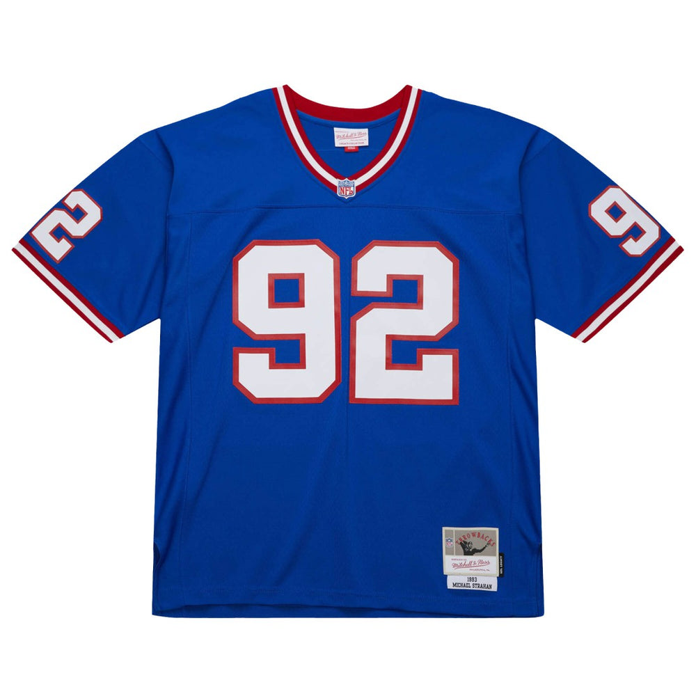 Michael Strahan New York Giants Big & Tall 1993 Retired Player Replica Jersey Royal | Mitchell & Ness