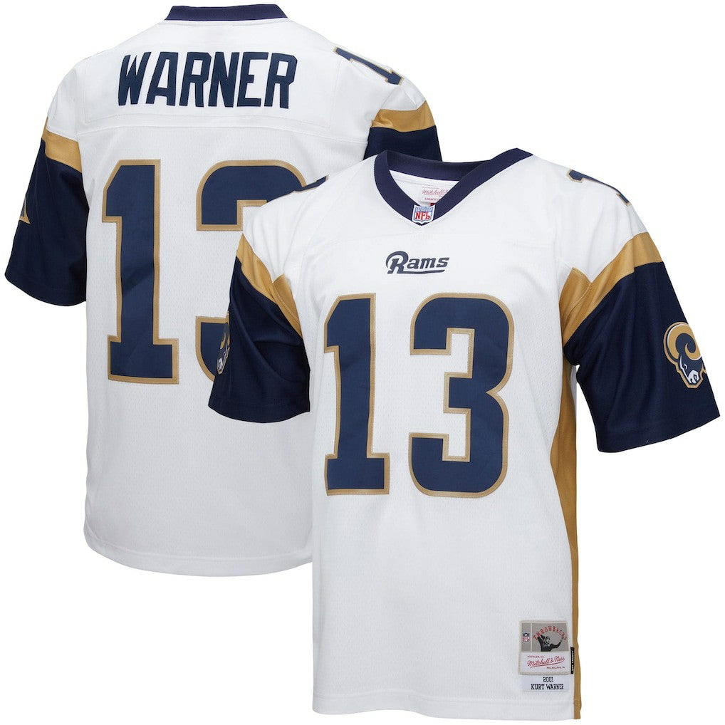 Kurt Warner Los Angeles Rams Big & Tall 2001 Retired Player Replica Jersey White | Mitchell & Ness