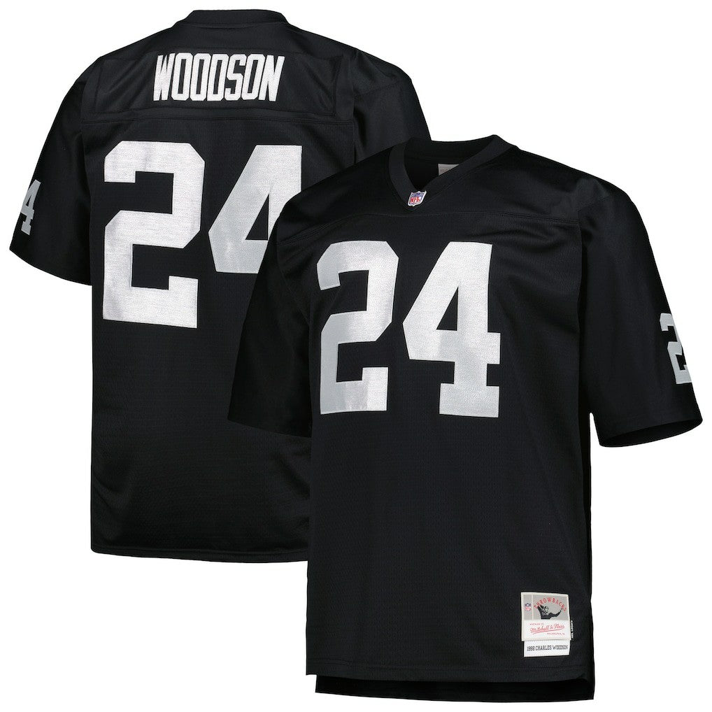 Charles Woodson Las Vegas Raiders Big & Tall 1998 Retired Player Replica Jersey Black | Mitchell & Ness