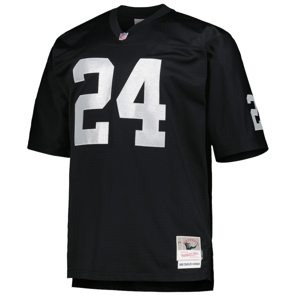 Charles Woodson Las Vegas Raiders Big & Tall 1998 Retired Player Replica Jersey Black | Mitchell & Ness