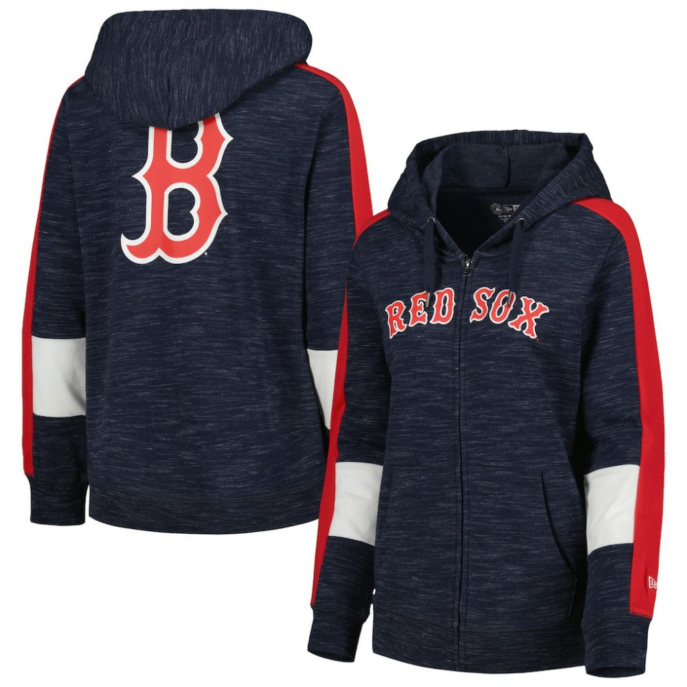 Boston Red Sox New Era Women's Colorblock Full-Zip Hoodie - MLB