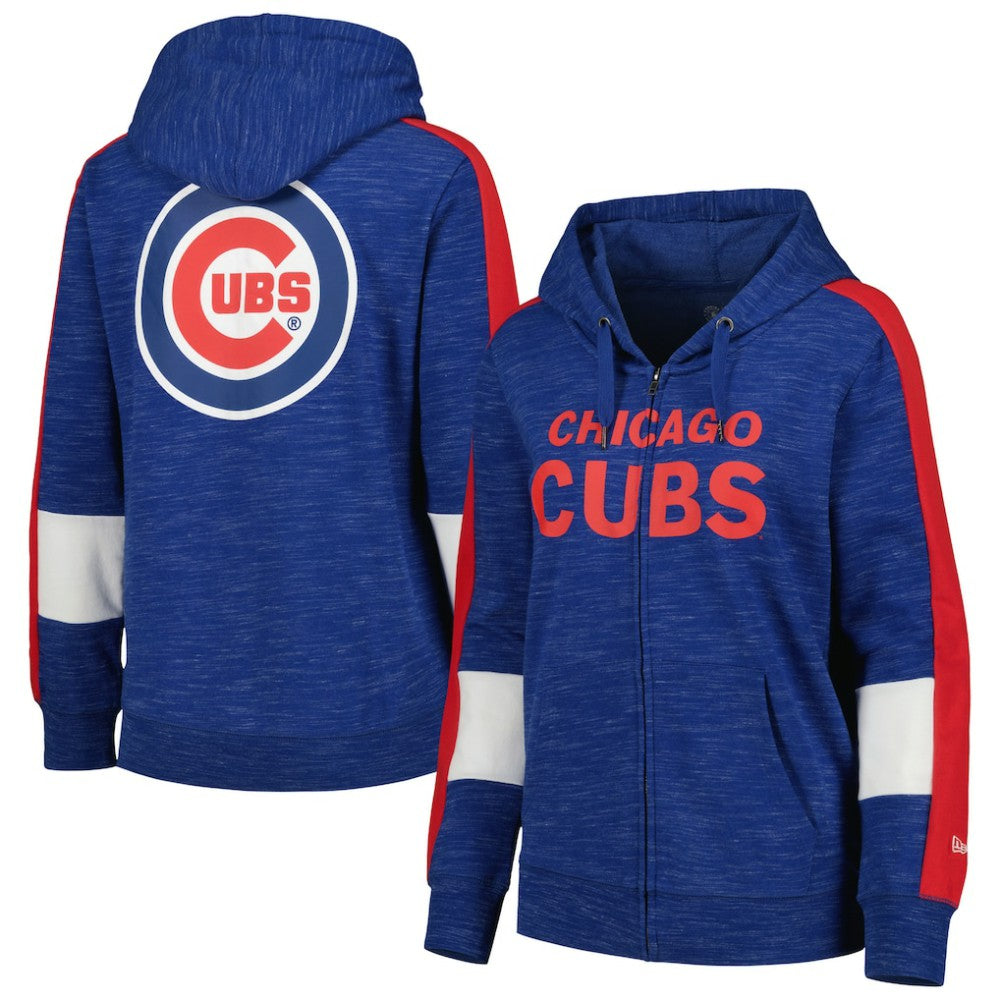 Chicago Cubs New Era Women's Colorblock Full-Zip Hoodie - MLB