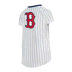 Boston Red Sox New Era Girls Youth Pinstripe V-Neck T-Shirt - MLB