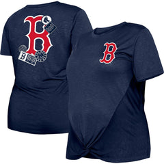 Boston Red Sox New Era Women's Plus Size Two-Hit Front Knot T-Shirt - MLB