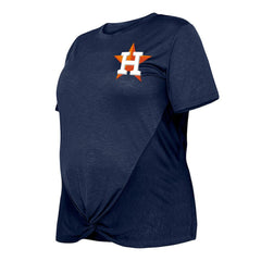 Houston Astros New Era Women's Plus Size Two-Hit Front Knot T-Shirt - MLB