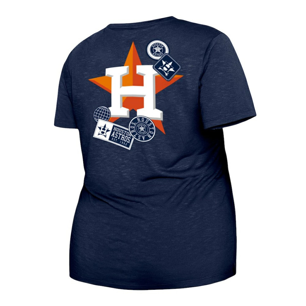 Houston Astros New Era Women's Plus Size Two-Hit Front Knot T-Shirt - MLB
