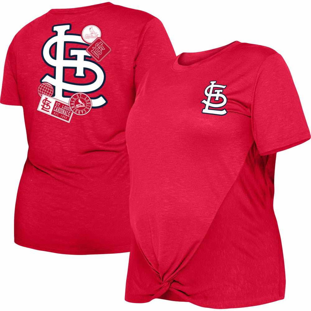 St. Louis Cardinals New Era Women's Plus Size Two-Hit Front Knot T-Shirt - MLB