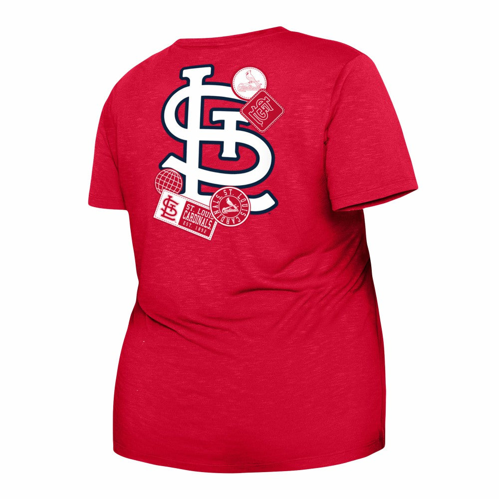 St. Louis Cardinals New Era Women's Plus Size Two-Hit Front Knot T-Shirt - MLB