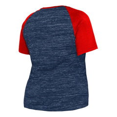 Boston Red Sox New Era Women's Plus Size Space Dye Raglan V-Neck T-Shirt - MLB