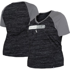 Chicago White Sox New Era Women's Plus Size Space Dye Raglan V-Neck T-Shirt - MLB