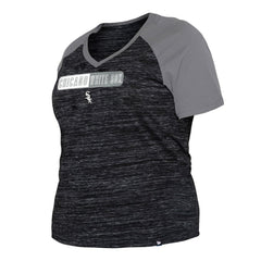 Chicago White Sox New Era Women's Plus Size Space Dye Raglan V-Neck T-Shirt - MLB