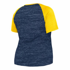Milwaukee Brewers New Era Women's Plus Size Space Dye Raglan V-Neck T-Shirt - MLB